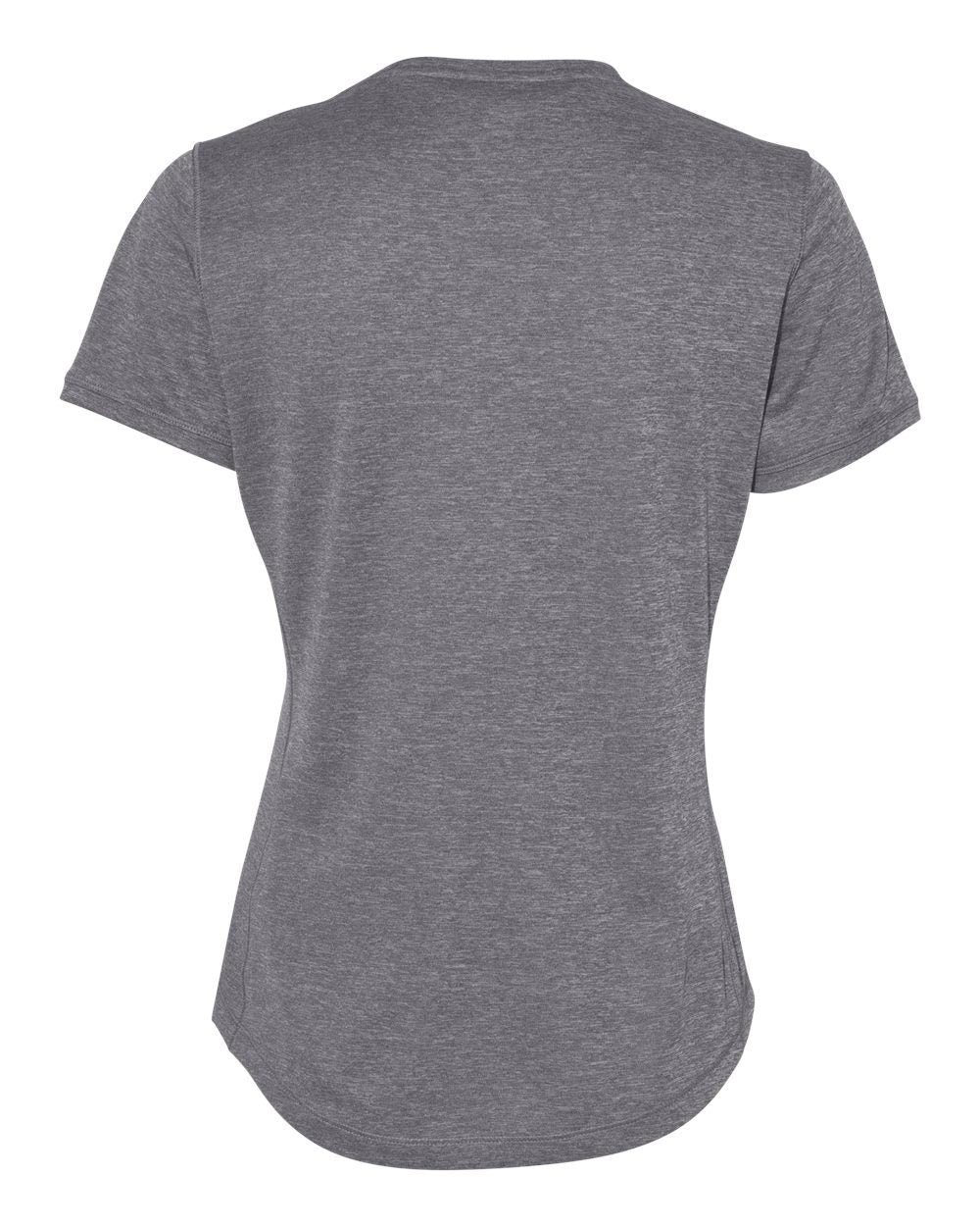 Rear View of Black Heather Women's Sport T-Shirt - A377