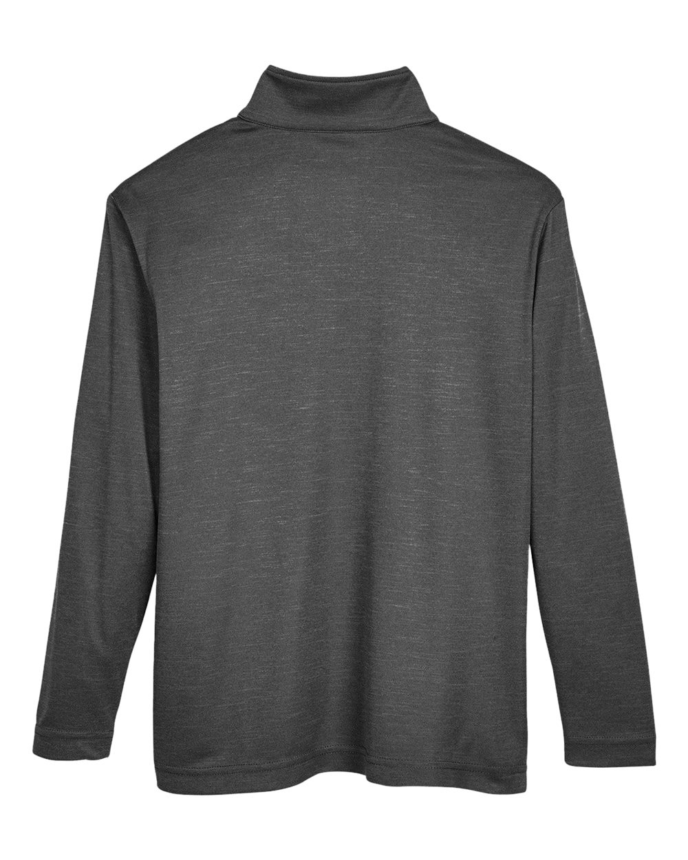 Rear View of Black Heather Youth Zone Sonic Heather Performance Quarter-Zip Pullolver - TT31HY
