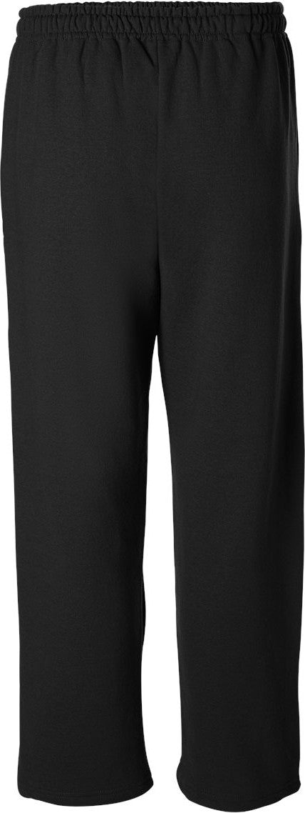 Rear View of Black Heavy Blend™ Open-Bottom Sweatpants - 18400