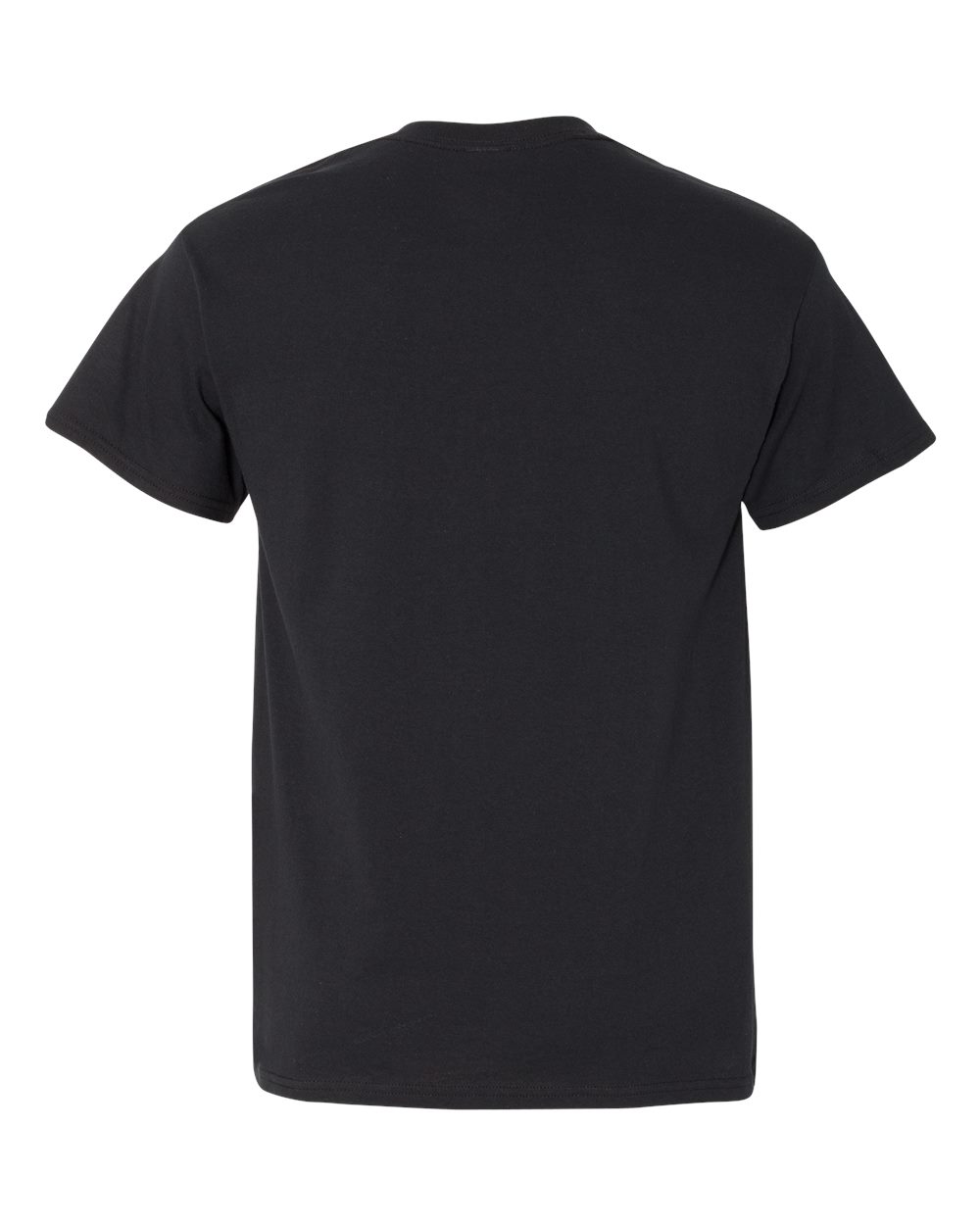 Rear View of Black Heavy Cotton™ Pocket T-Shirt - 5300