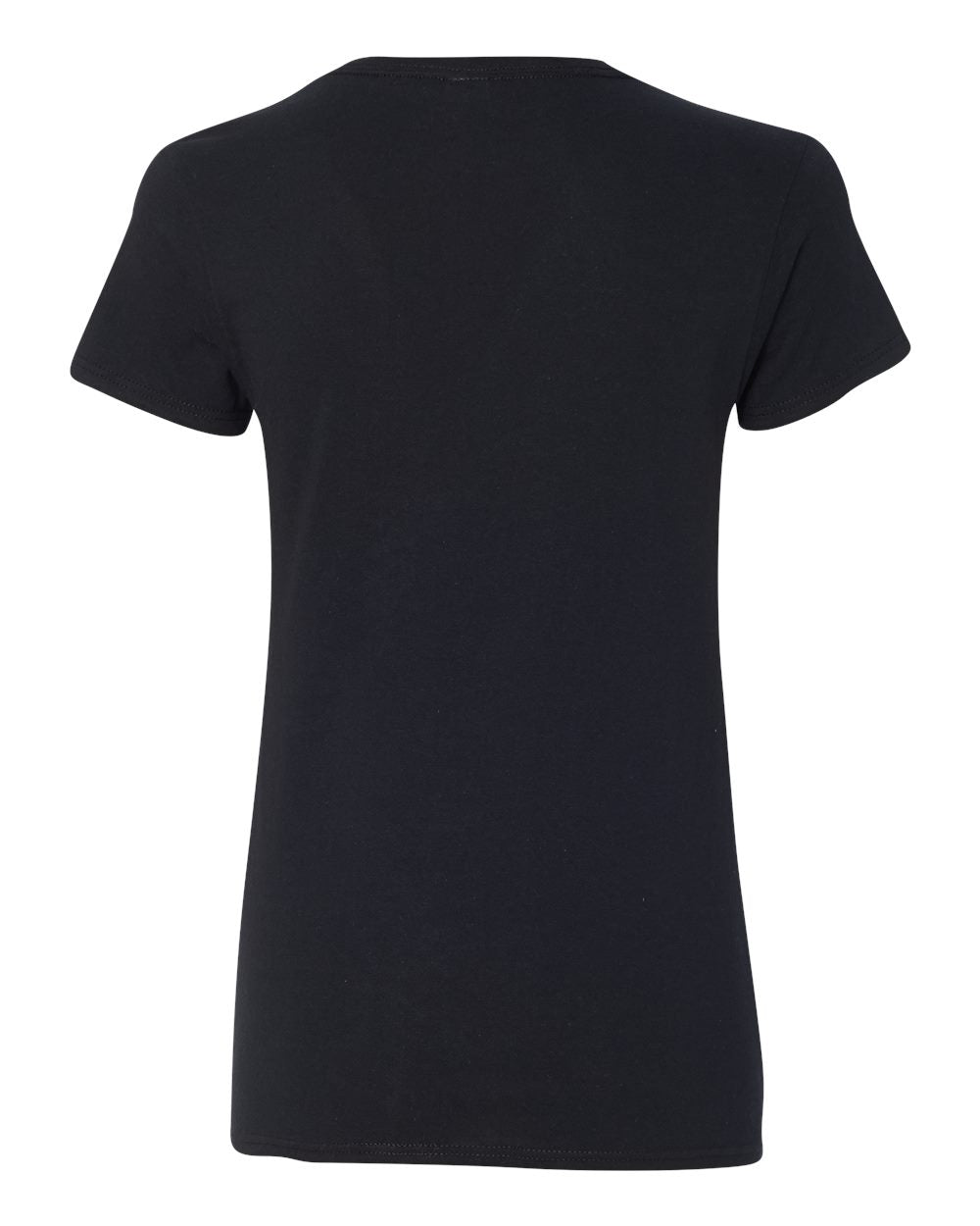 Rear View of Black Heavy Cotton™ Women’s V-Neck T-Shirt - 5V00L