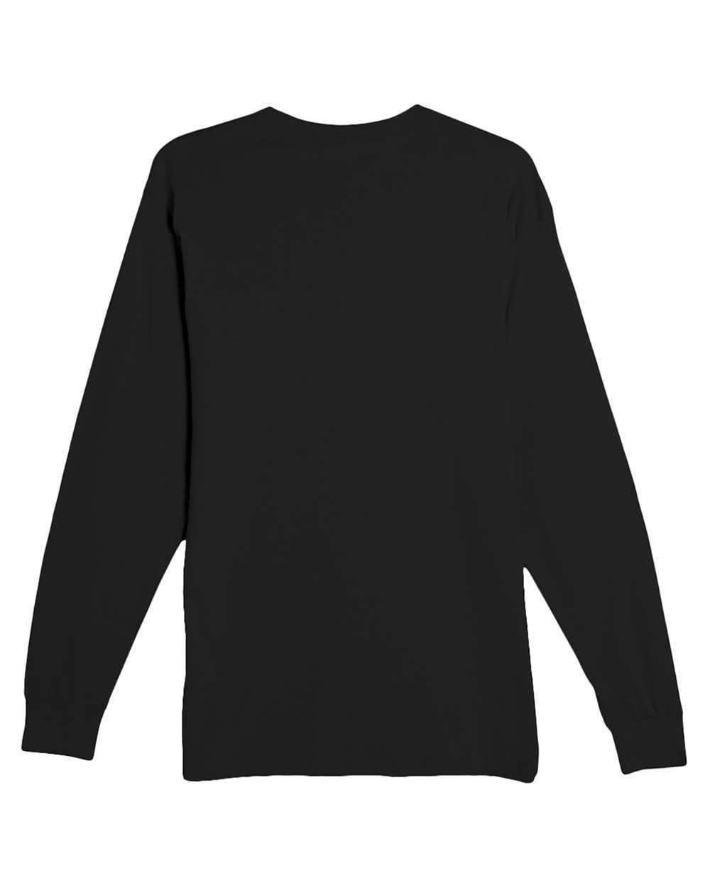 Rear View of Black Heavyweight Long Sleeve T-Shirt - LS15009