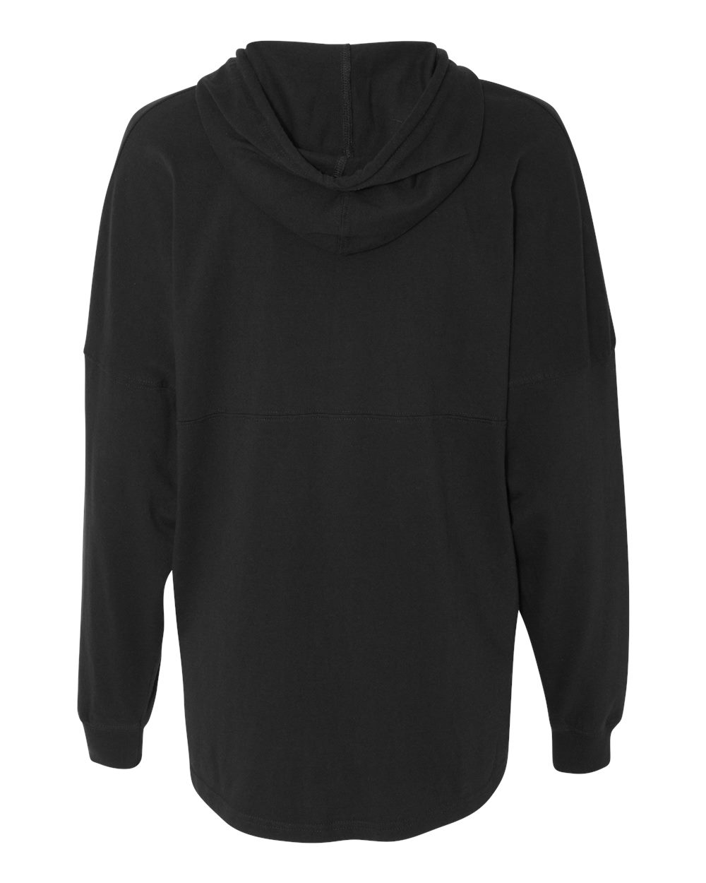 Rear View of Black Hooded Game Day Jersey T-Shirt - 8228
