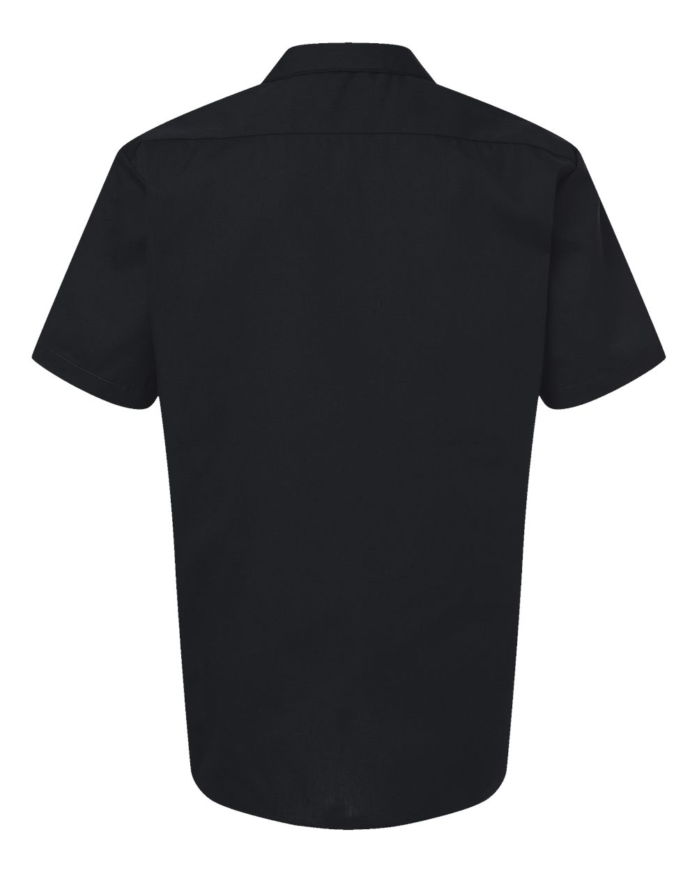 Rear View of Black Industrial Short Sleeve Work Shirt - S535