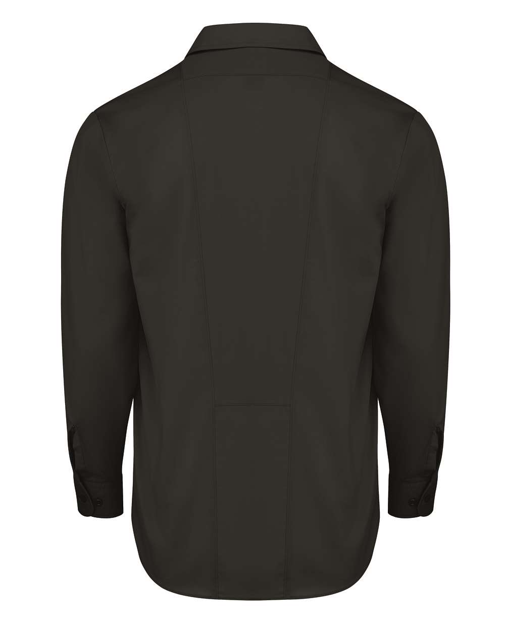 Rear View of Black Industrial Worktech Ventilated Long Sleeve Work Shirt - Tall Sizes - LL51T