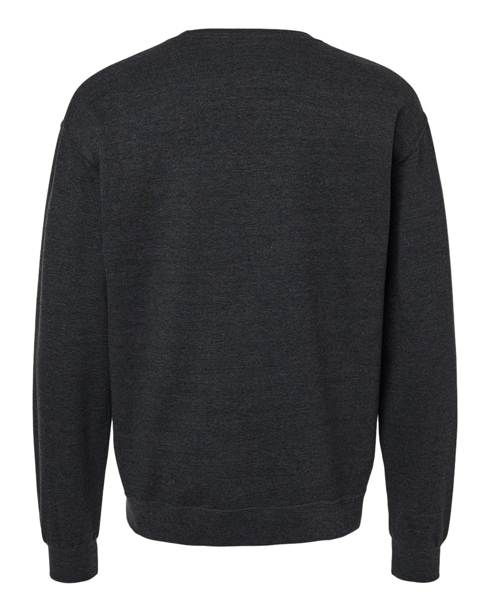 Rear View of Black Ink Heather Ultimate CVC Crewneck Sweatshirt - IC48MR