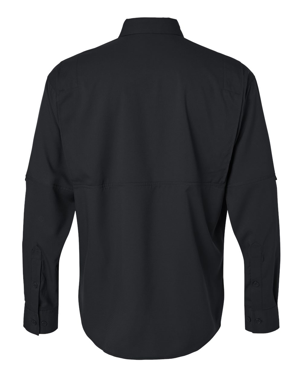 Front View of Black Kitty Hawk Performance Long Sleeve Fishing Shirt - 702