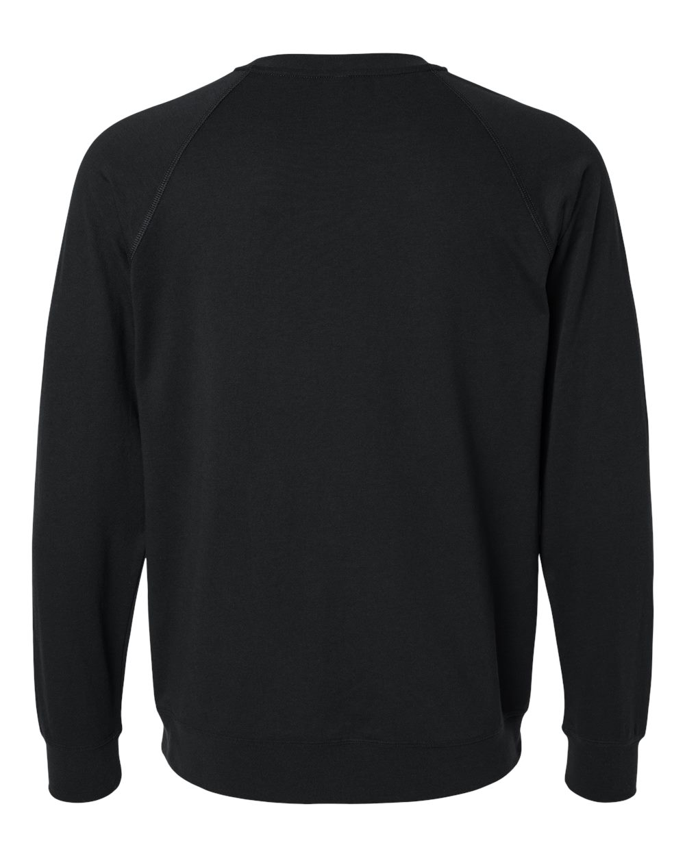 Rear View of Black Laguna Raglan Crewneck Sweatshirt - 9000