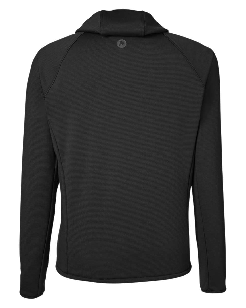 Rear View of Black Leconte Full-Zip Hooded Jacket - M15383