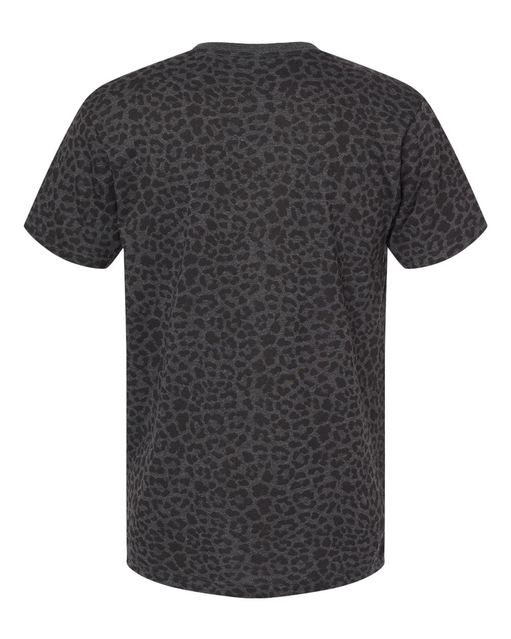 Rear View of Black Leopard Fine Jersey Tee - 6901