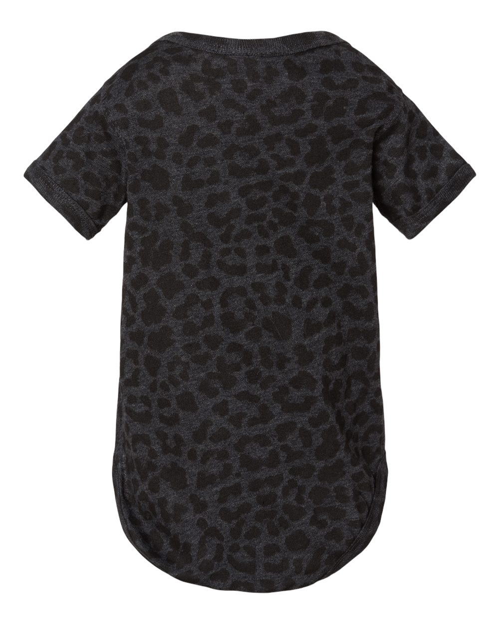 Rear View of Black Leopard Infant Fine Jersey Bodysuit - 4424