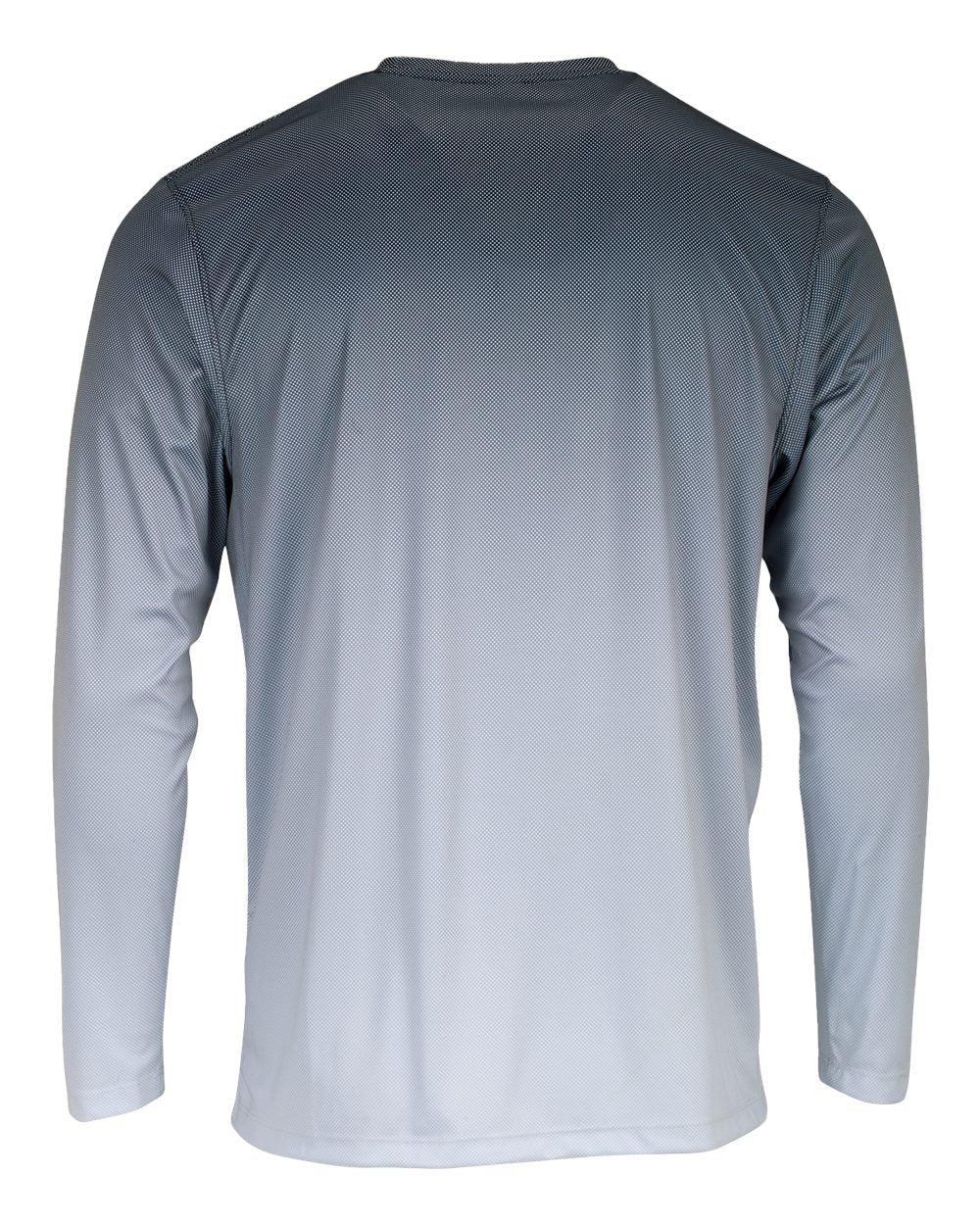Front View of Black/ Light Charcoal Barbados Performance Pin Dot Long Sleeve T-Shirt - 225