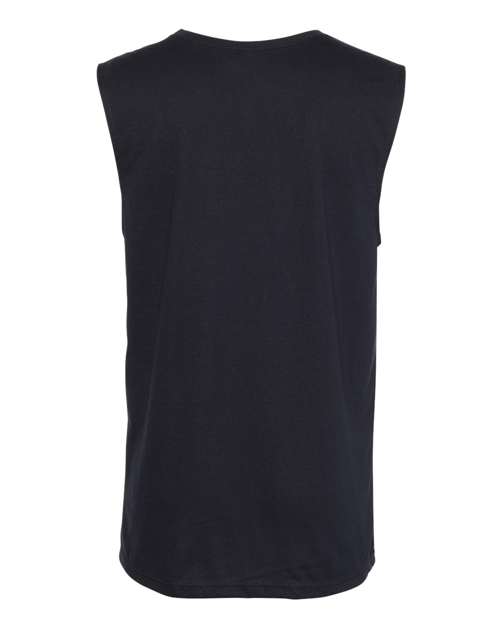 Rear View of Black Lightweight Cotton/Poly Muscle Tank - 6333