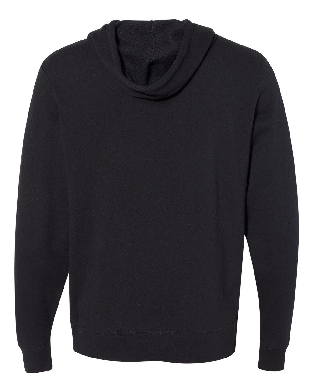 Rear View of Black Lightweight Hooded Sweatshirt - AFX90UN