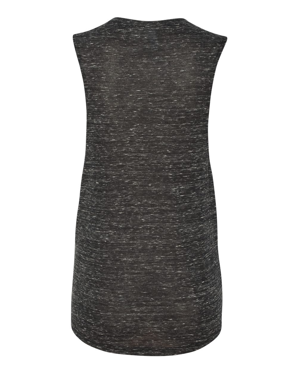 Rear View of Black Marble Women's Flowy Scoop Muscle Tank - 8803