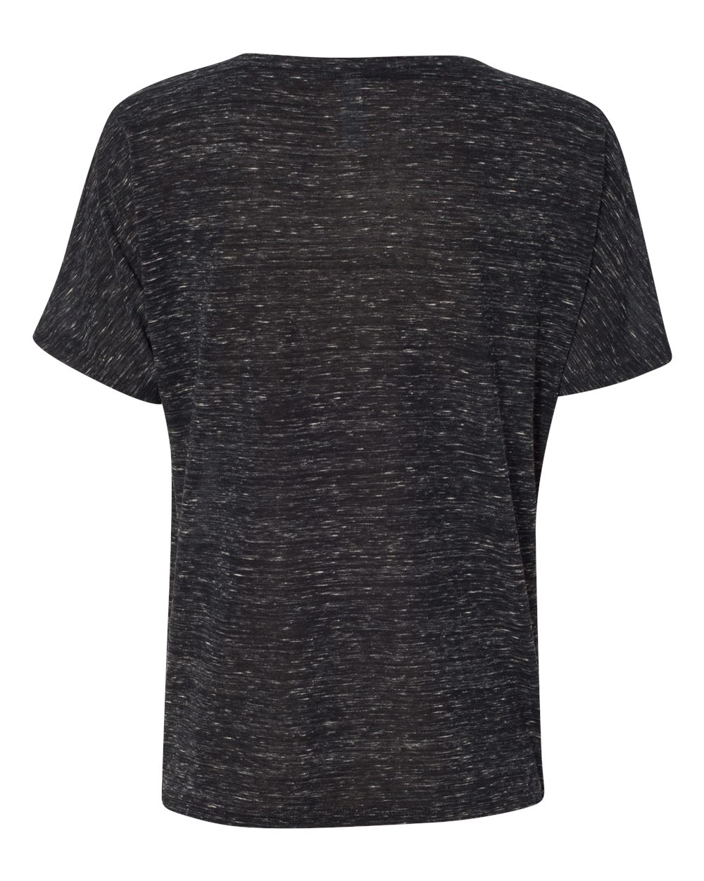 Rear View of Black Marble Women’s Slouchy V-Neck Tee - 8815