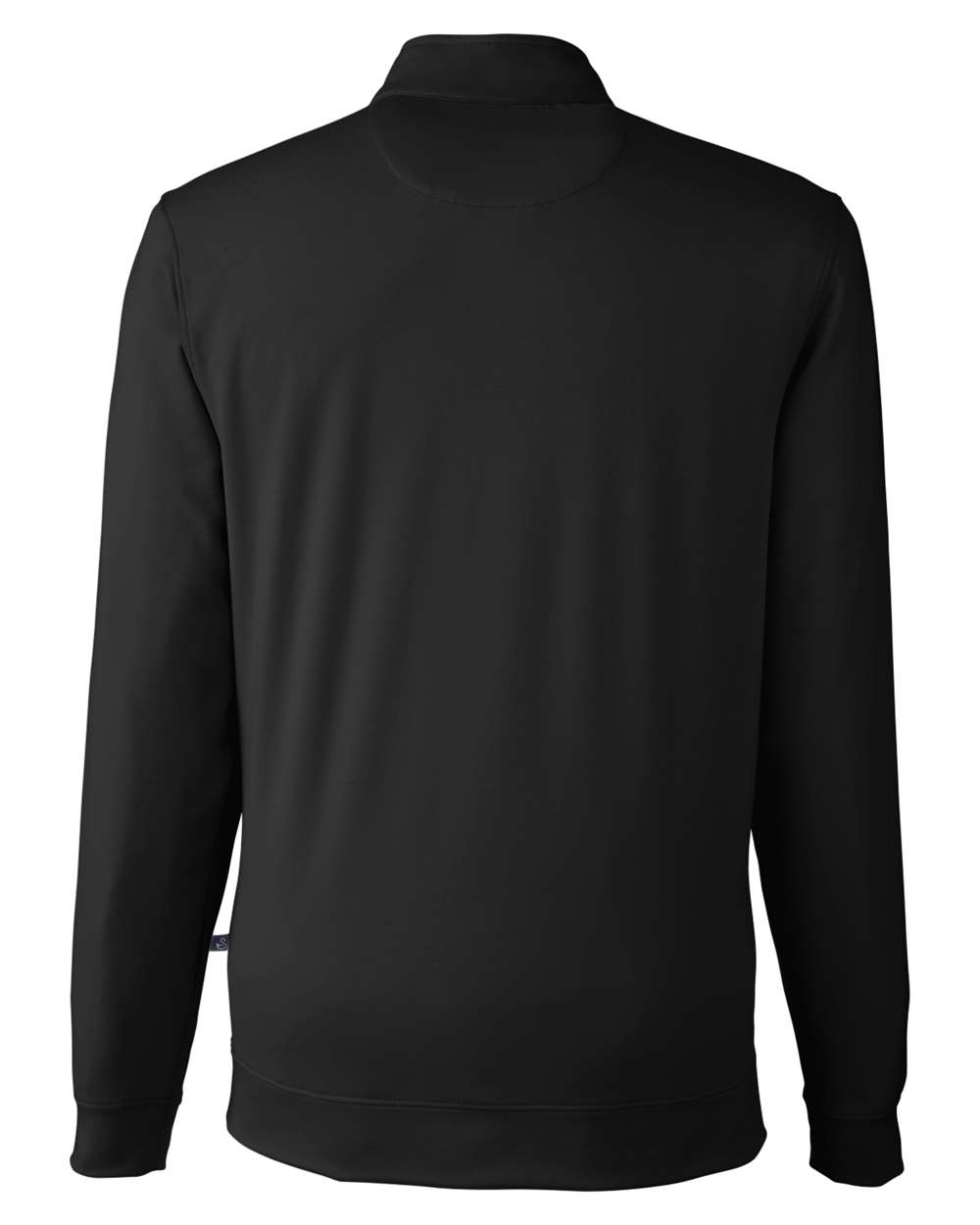Rear View of Black McKinnon Quarter-Zip Pullover - SWM500