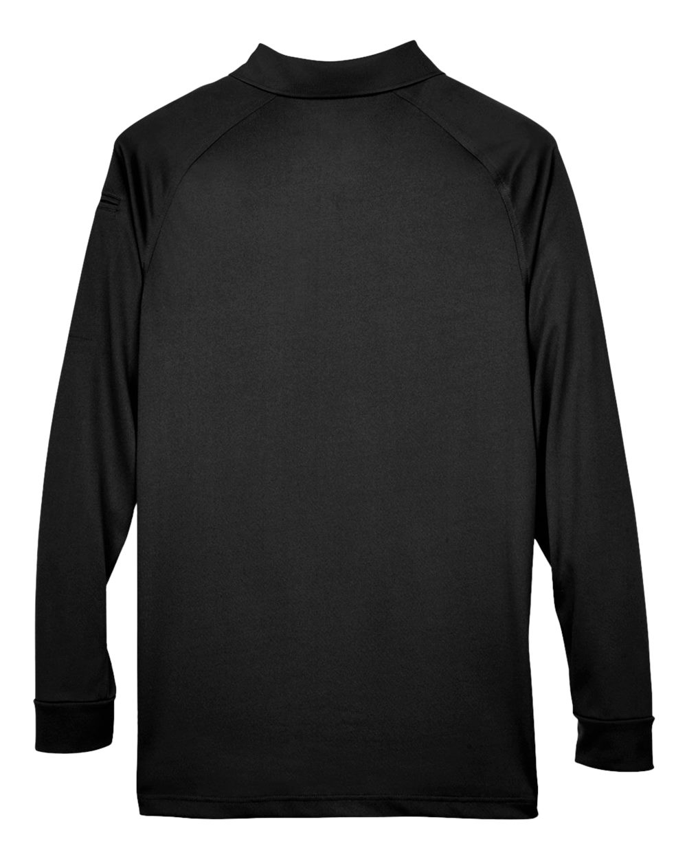 Rear View of Black Men's Advantage Long Sleeve Tactical Polo - M211L