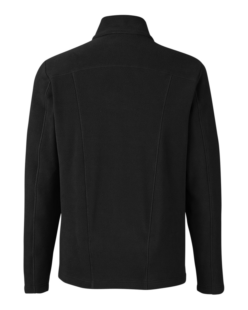 Rear View of Black Men's CrownLux Performance® Fleece Full-Zip Jacket - DG730