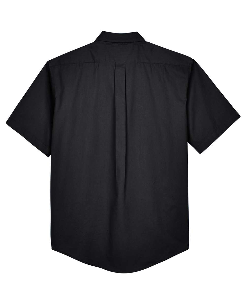Rear View of Black Men's Tall Optimum Short Sleeve Twill Dress Shirt - 88194T