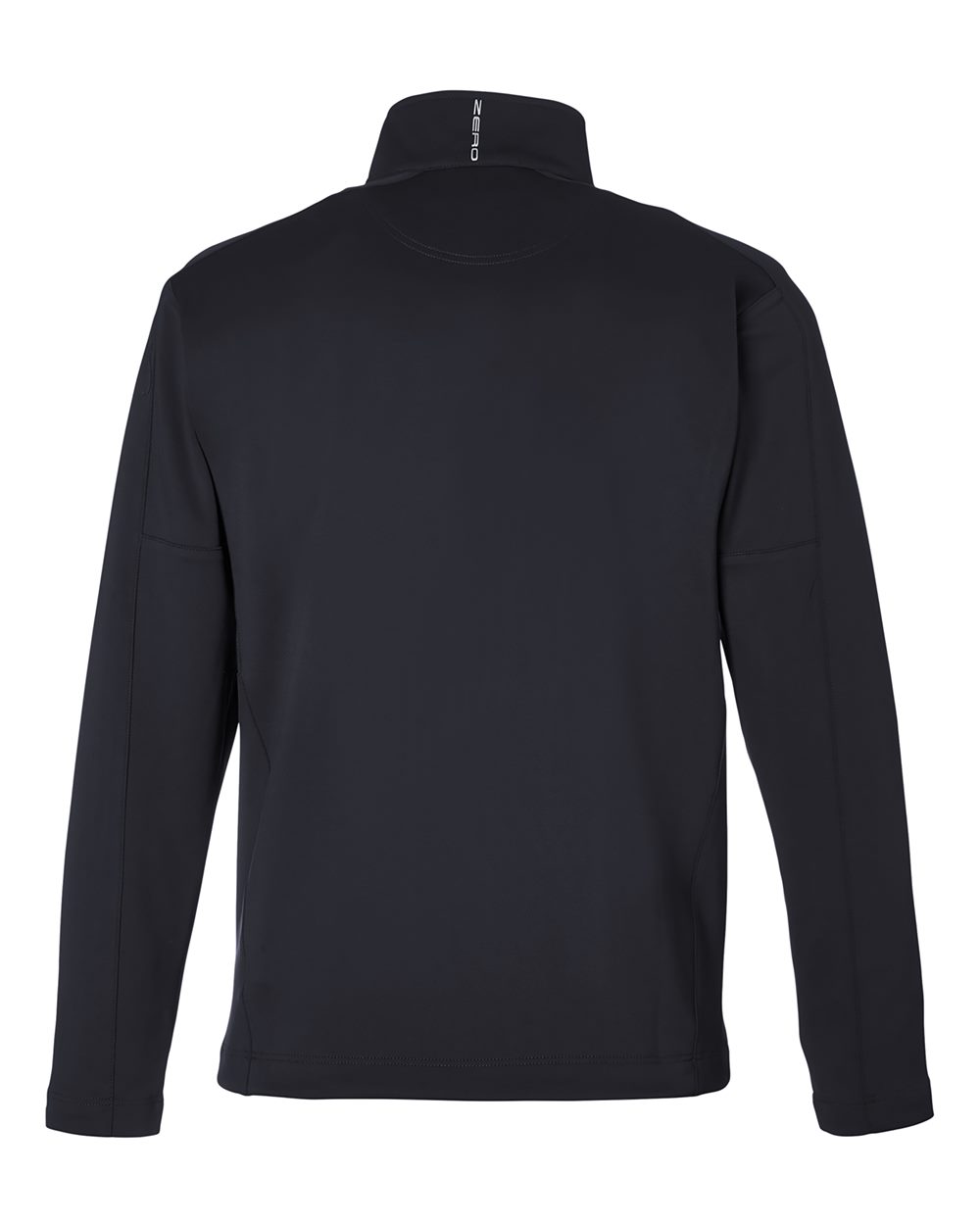 Rear View of Black/ Metallic Silver Quarter-Zip Pullover - L330