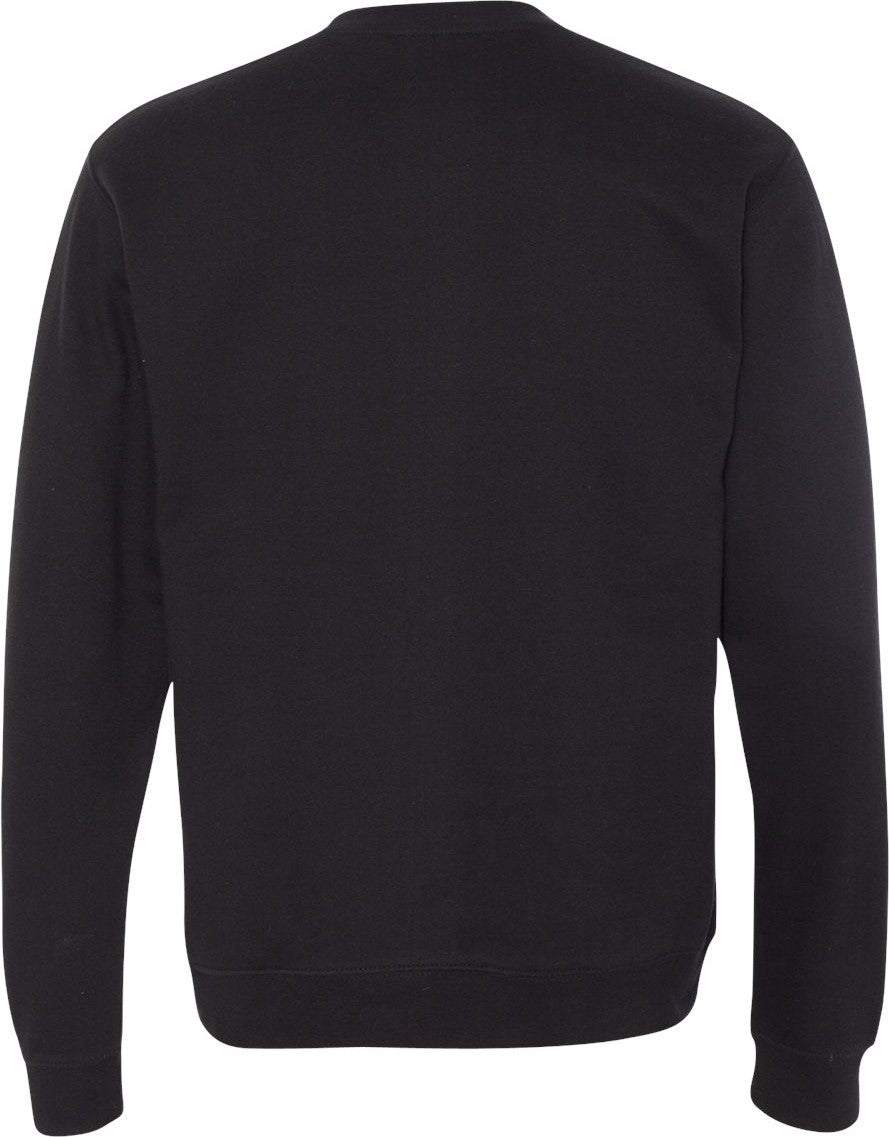 Rear View of Black Midweight Crewneck Sweatshirt - SS3000