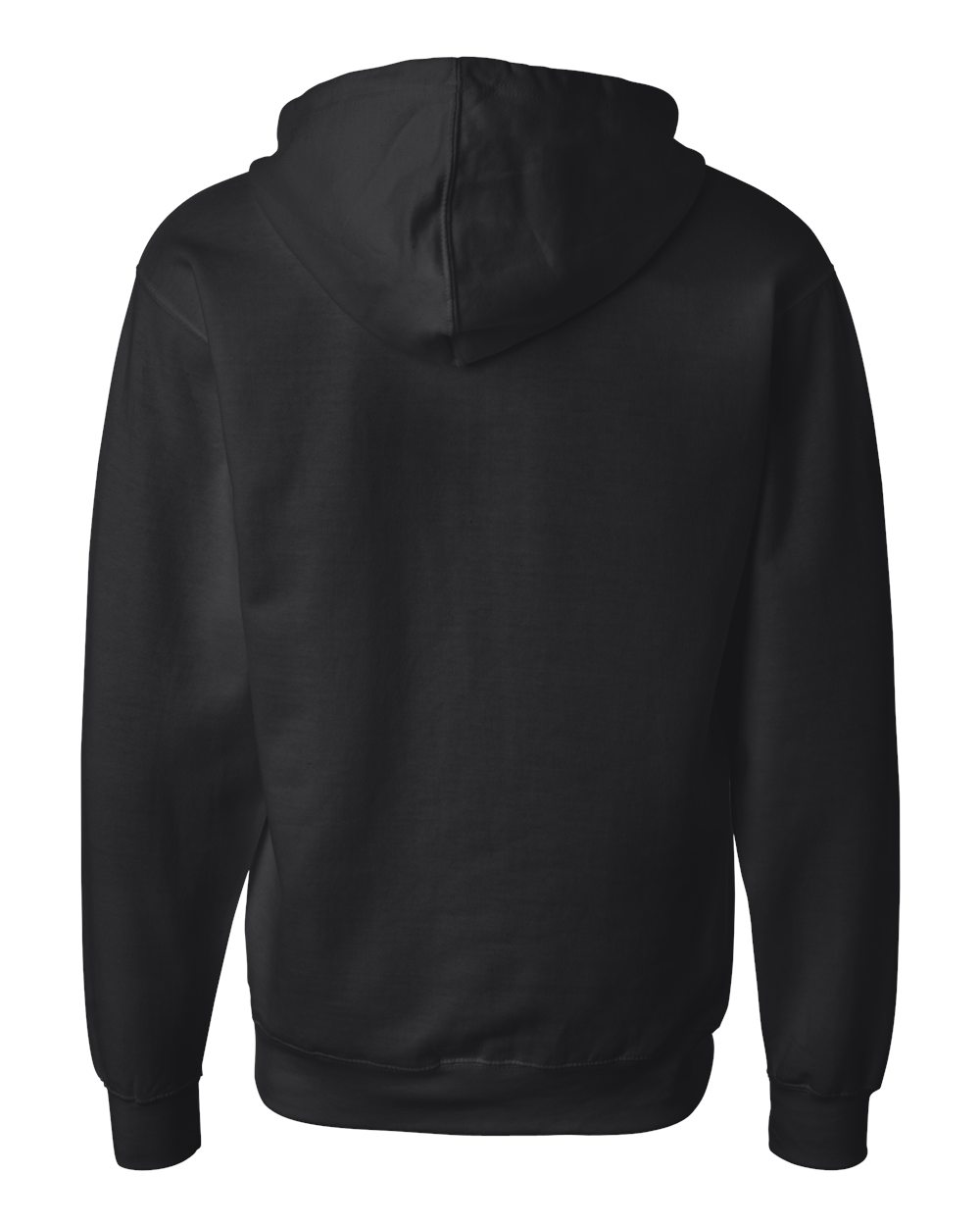 Rear View of Black Midweight Full-Zip Hooded Sweatshirt - SS4500Z