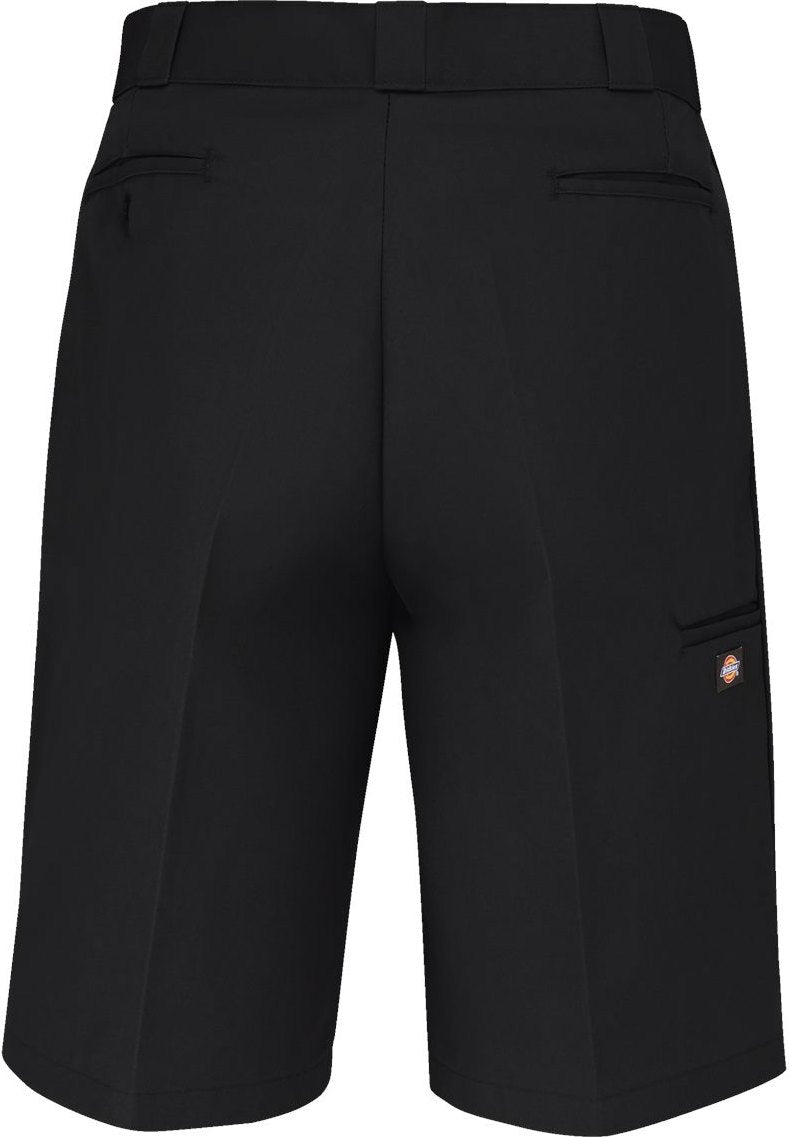 Rear View of Black Multi-Pocket Work Shorts - 4228
