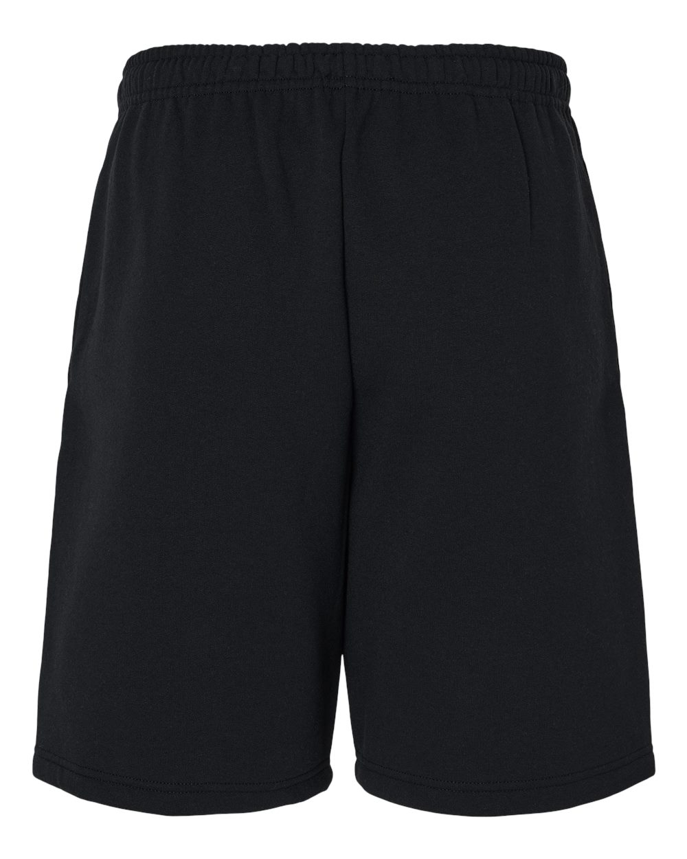Rear View of Black Nublend® Fleece Shorts - 978MPR
