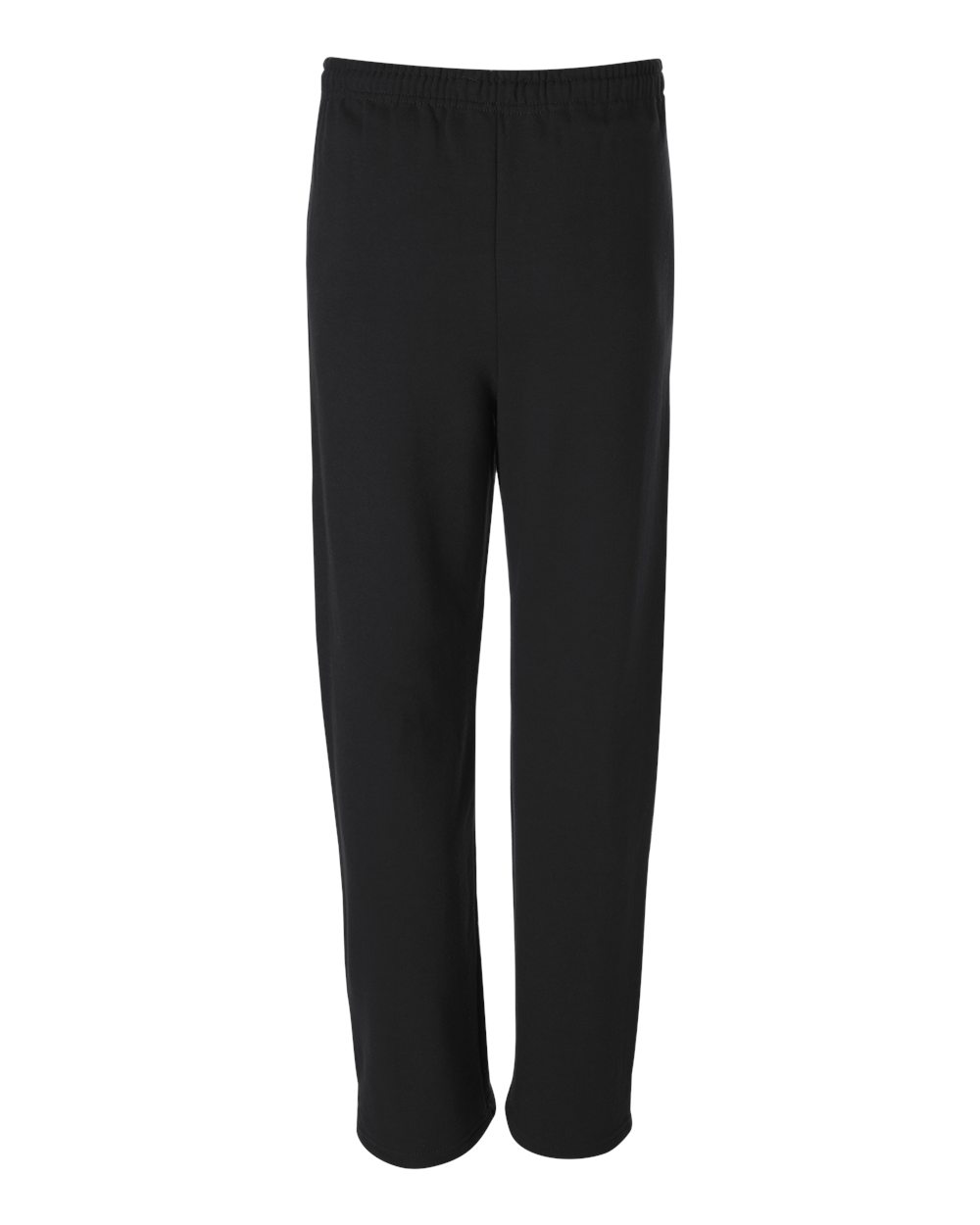 Rear View of Black NuBlend® Open-Bottom Sweatpants with Pockets - 974MPR