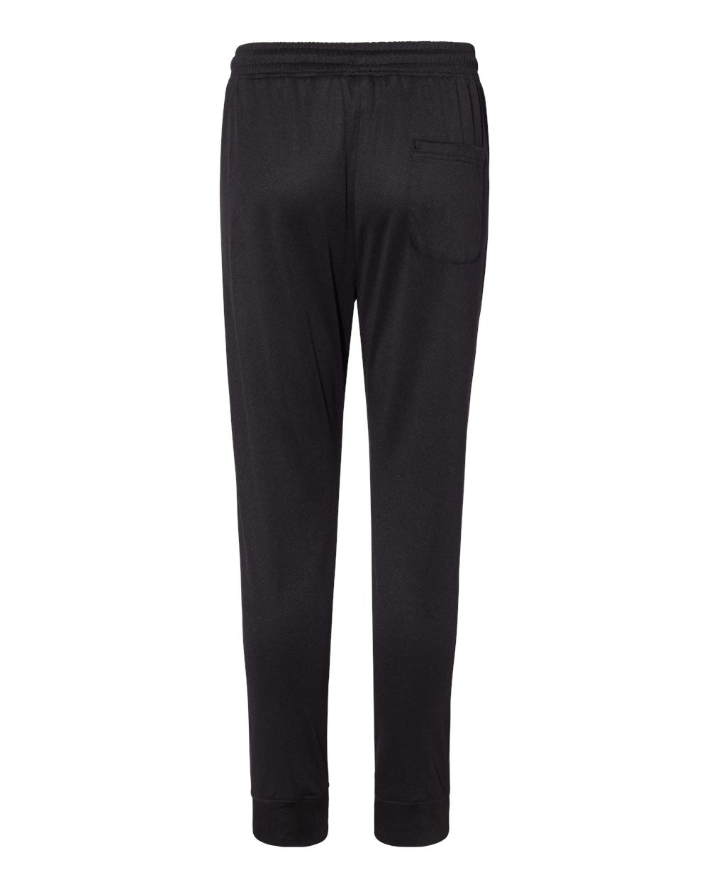 Rear View of Black Performance Fleece Joggers - 8801