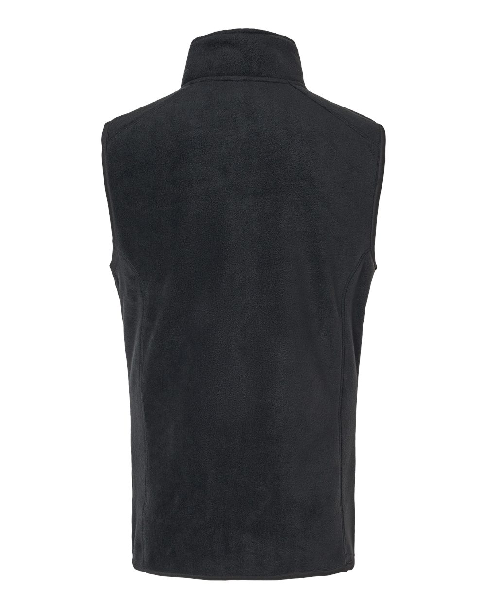 Rear View of Black Polar Fleece Vest - 3012