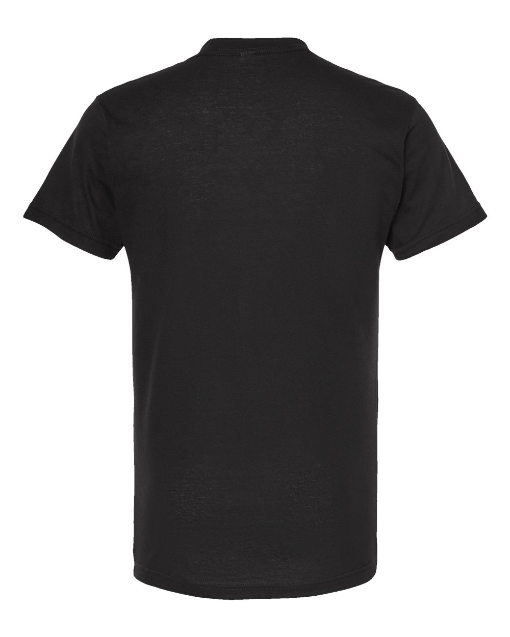 Rear View of Black Poly-Rich V-Neck T-Shirt - 207