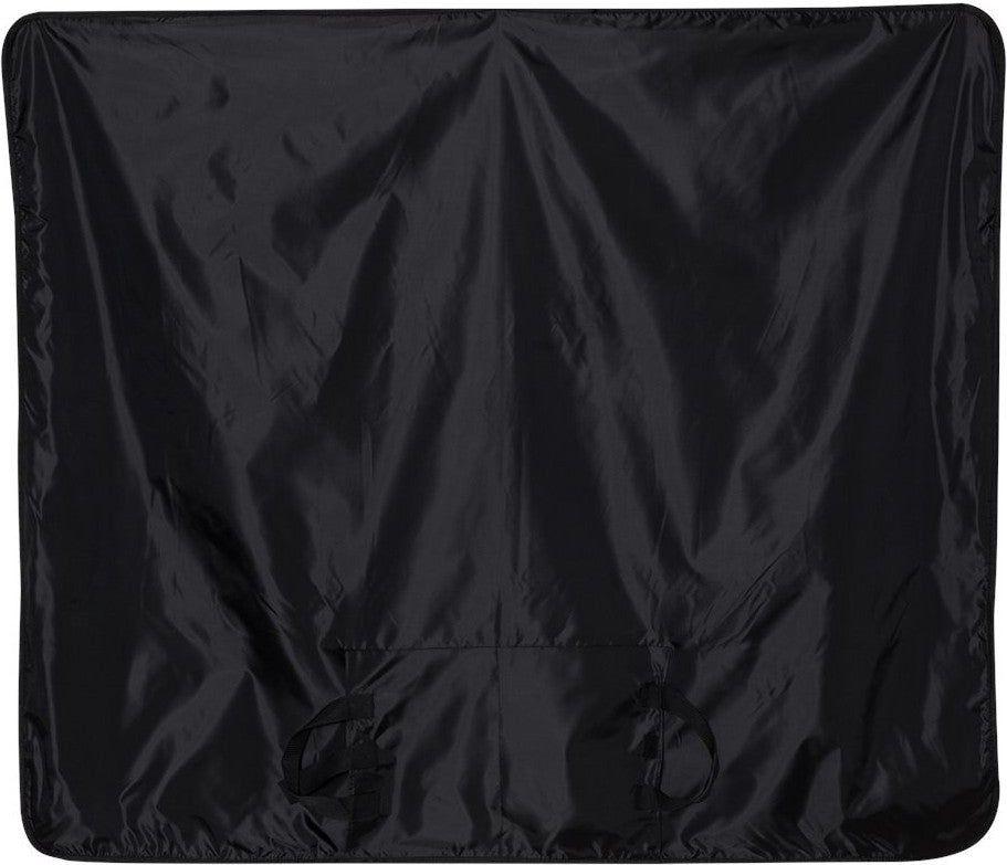 Rear View of Black Polyester/Nylon Picnic Blanket - 8701