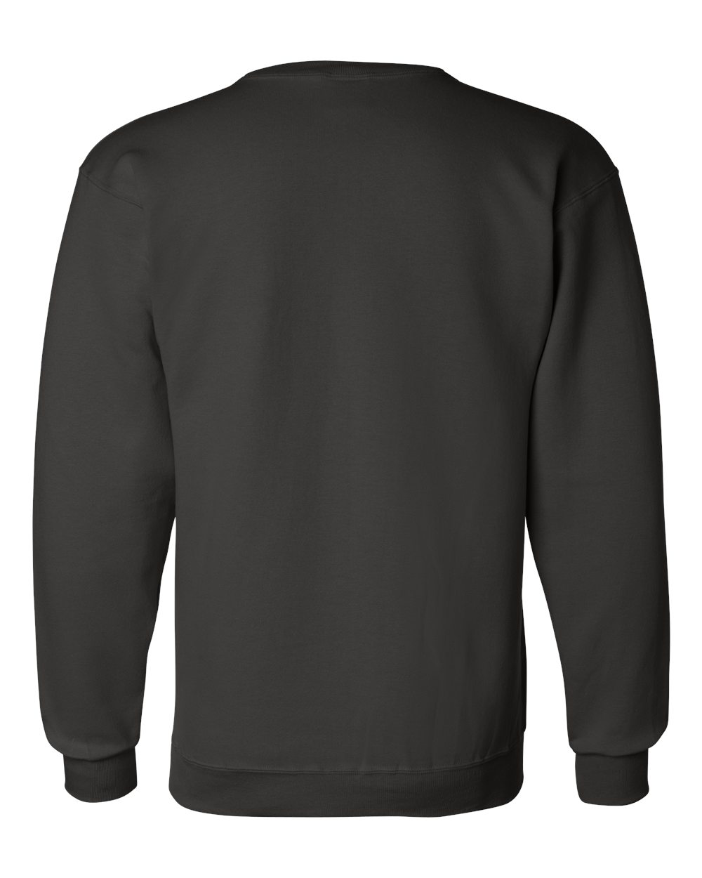 Rear View of Black Powerblend® Crewneck Sweatshirt - S600