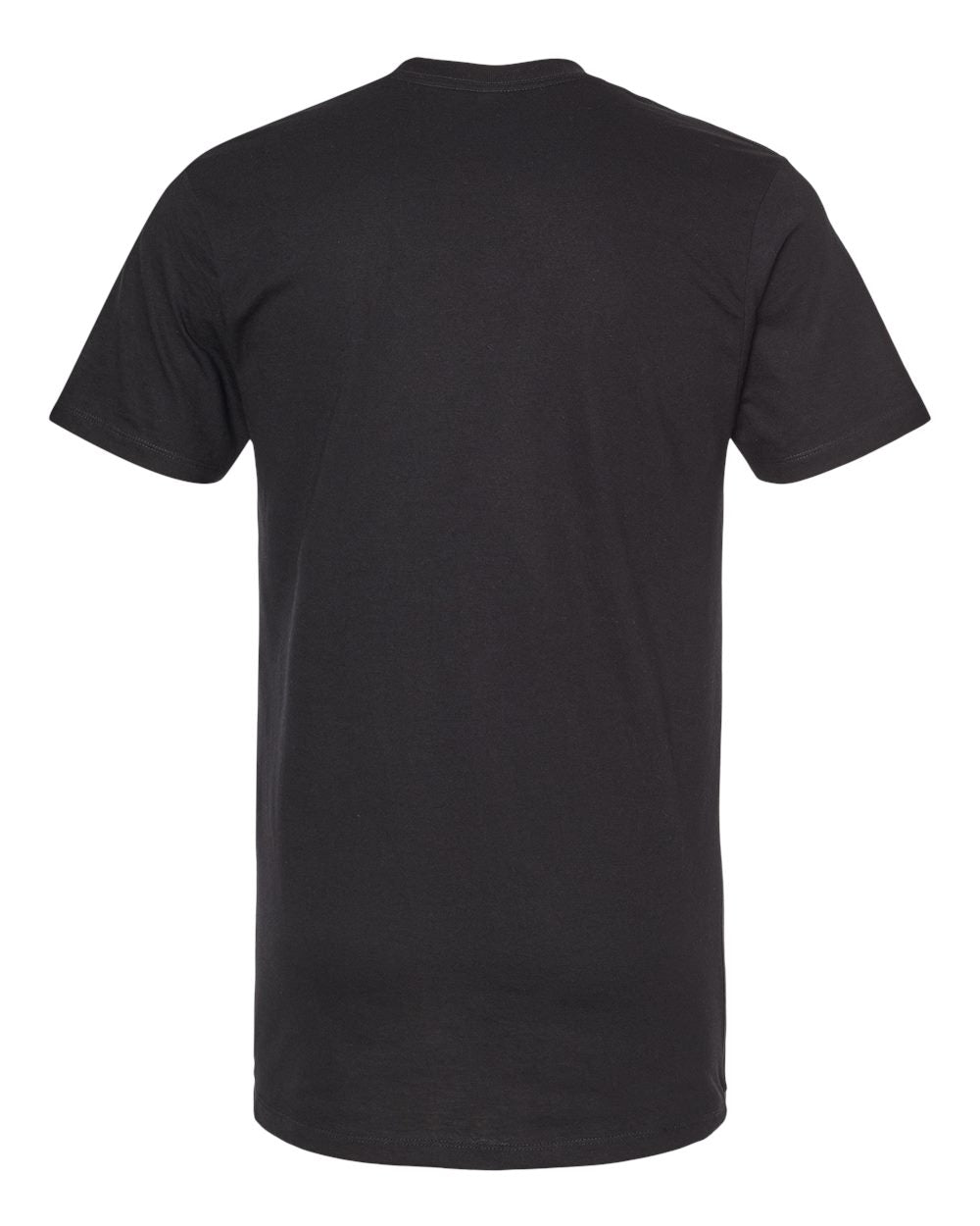 Rear View of Black Premium Cotton Blend T-Shirt - 541