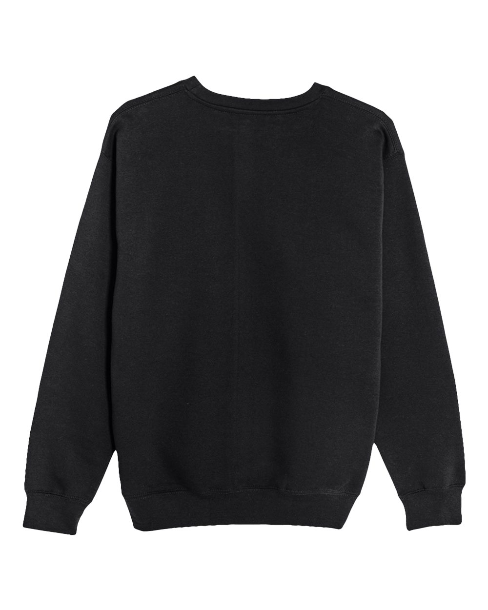 Rear View of Black Premium Crewneck Sweatshirt - LS14004