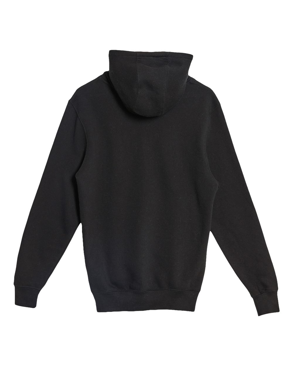 Rear View of Black Premium Pullover Hooded Sweatshirt - LS14001