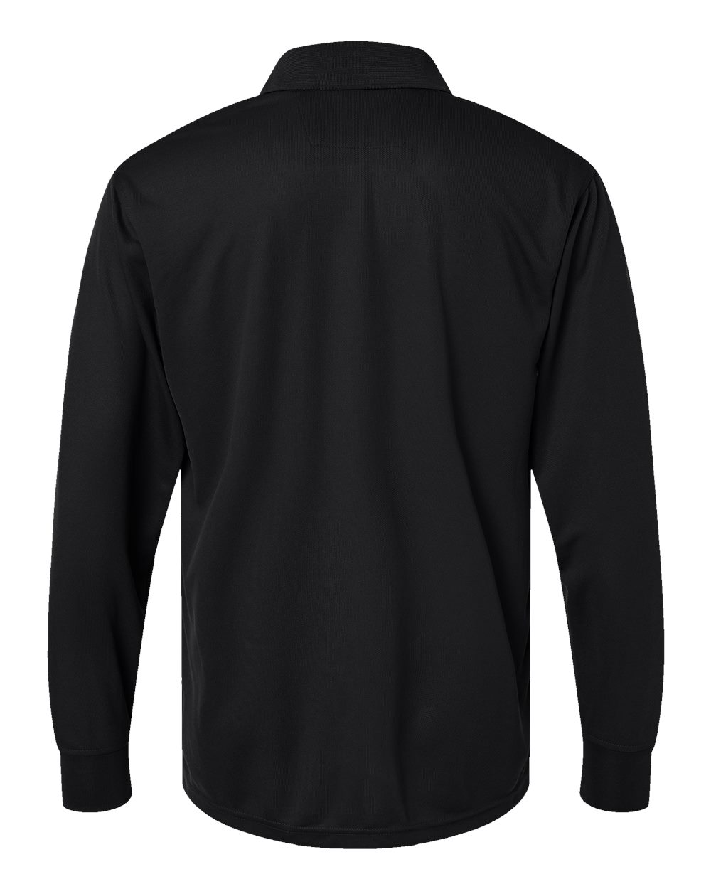 Front View of Black Prescott Long Sleeve Polo - 110