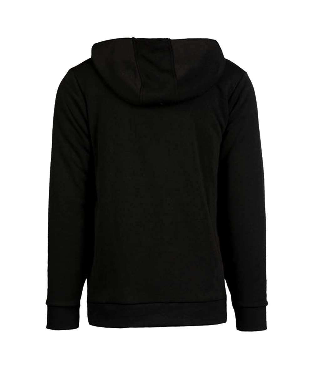 Rear View of Black Printed Stripes Fleece Sweatshirt - 8603