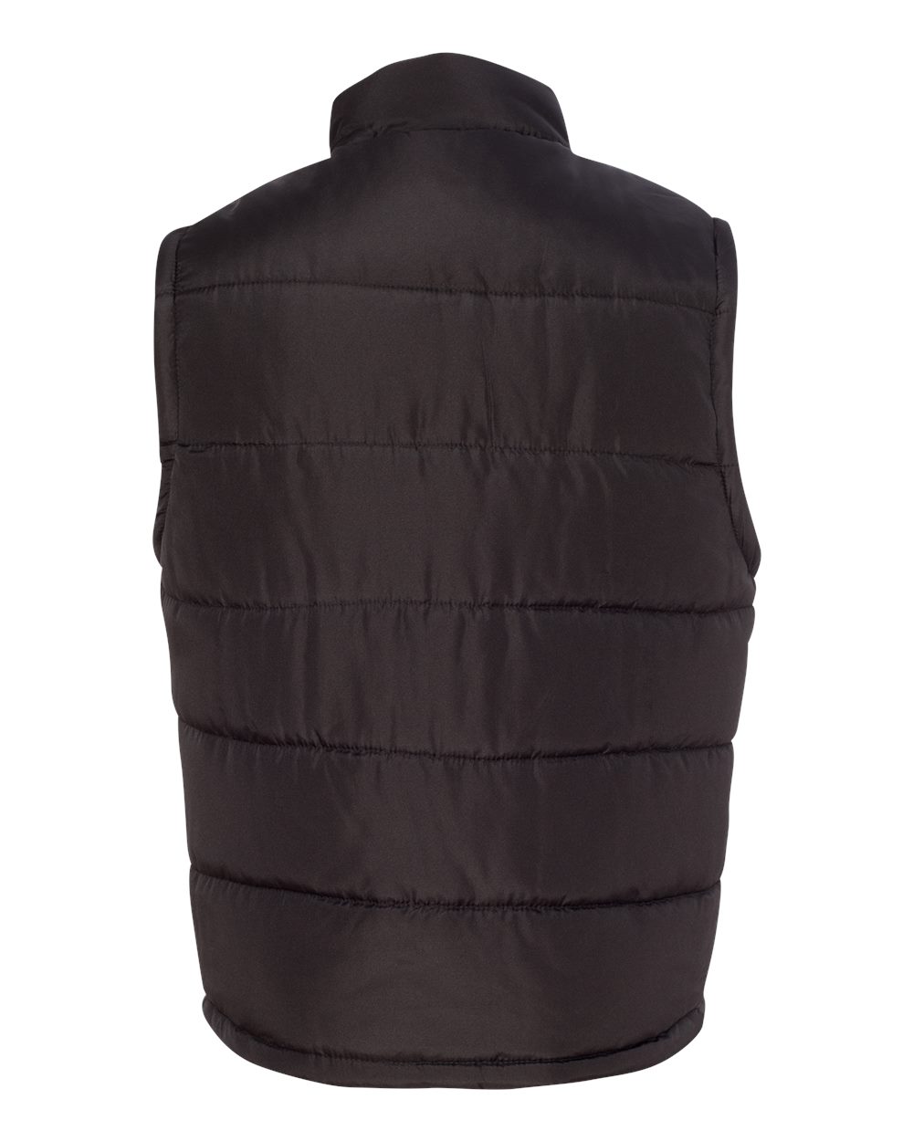 Rear View of Black Puffer Vest - 8700
