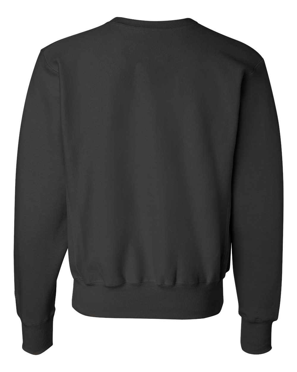 Rear View of Black Reverse Weave® Crewneck Sweatshirt - S149