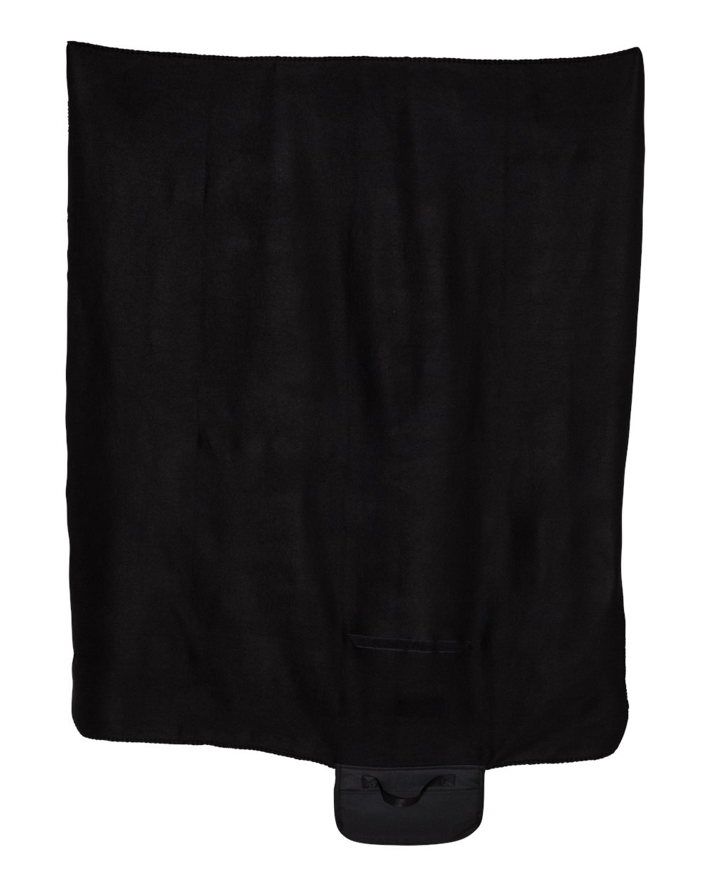 Rear View of Black Roll Up Blanket - 8718