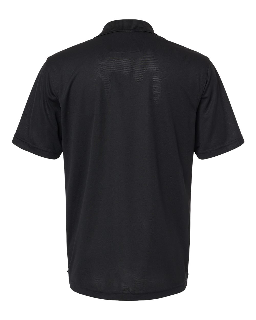 Rear View of Black Saratoga Performance Mini Mesh Polo - 100