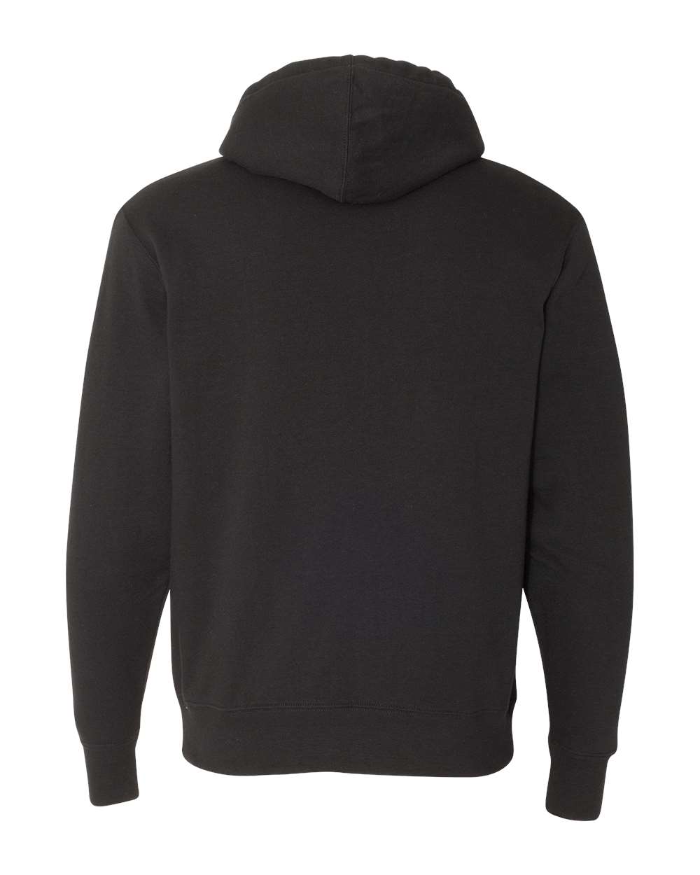 Rear View of Black Sherpa-Lined Hooded Sweatshirt - EXP90SHZ