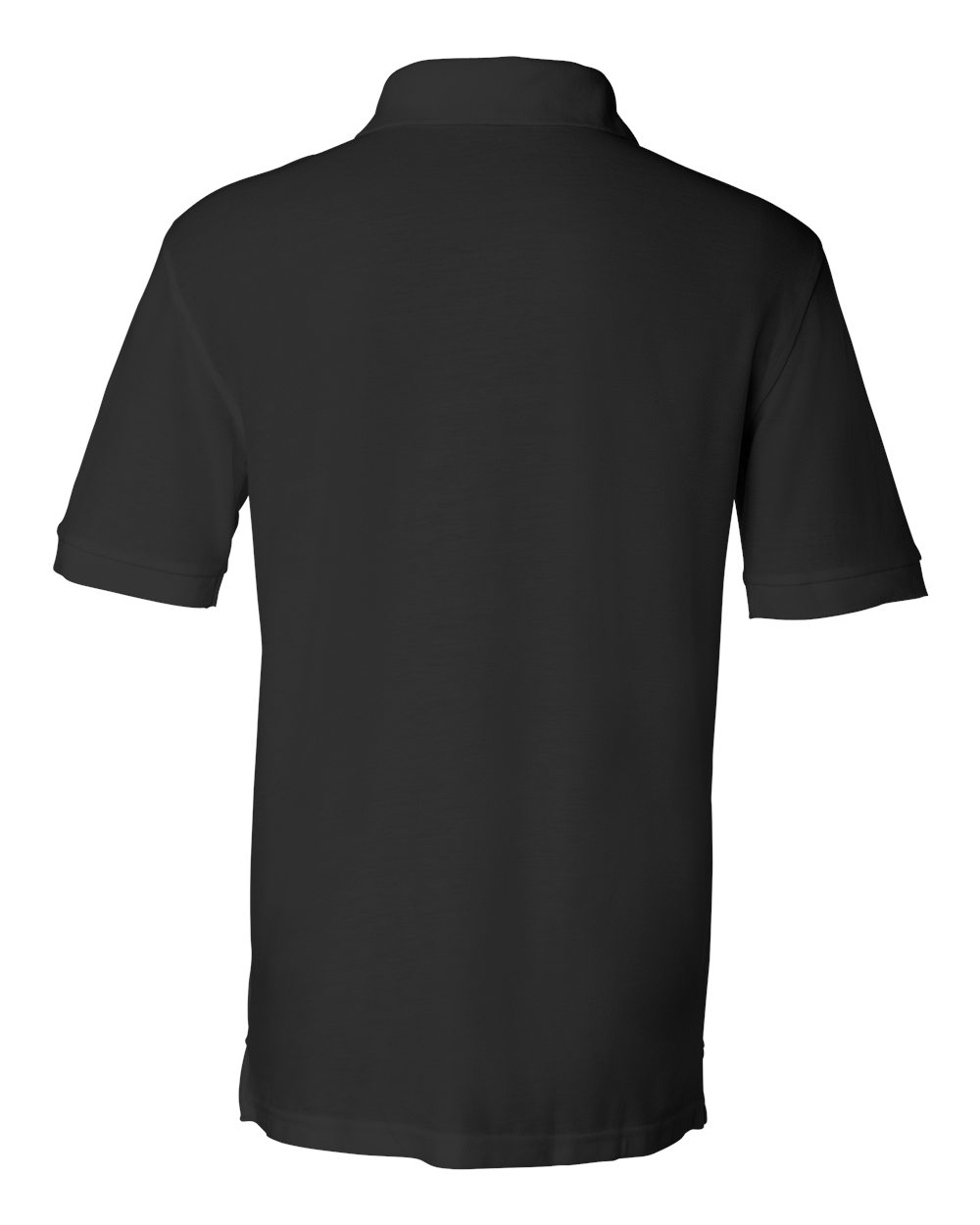 Rear View of Black Silky Smooth Piqué Polo - 0500