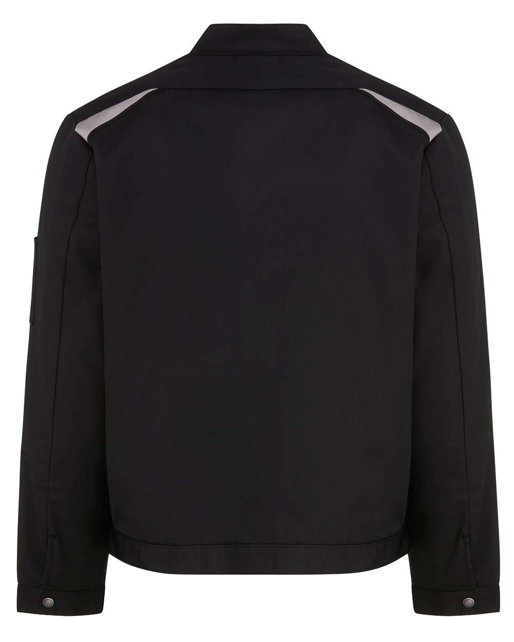 Rear View of Black/ Silver Insulated Colorblocked Jacket - LJ60