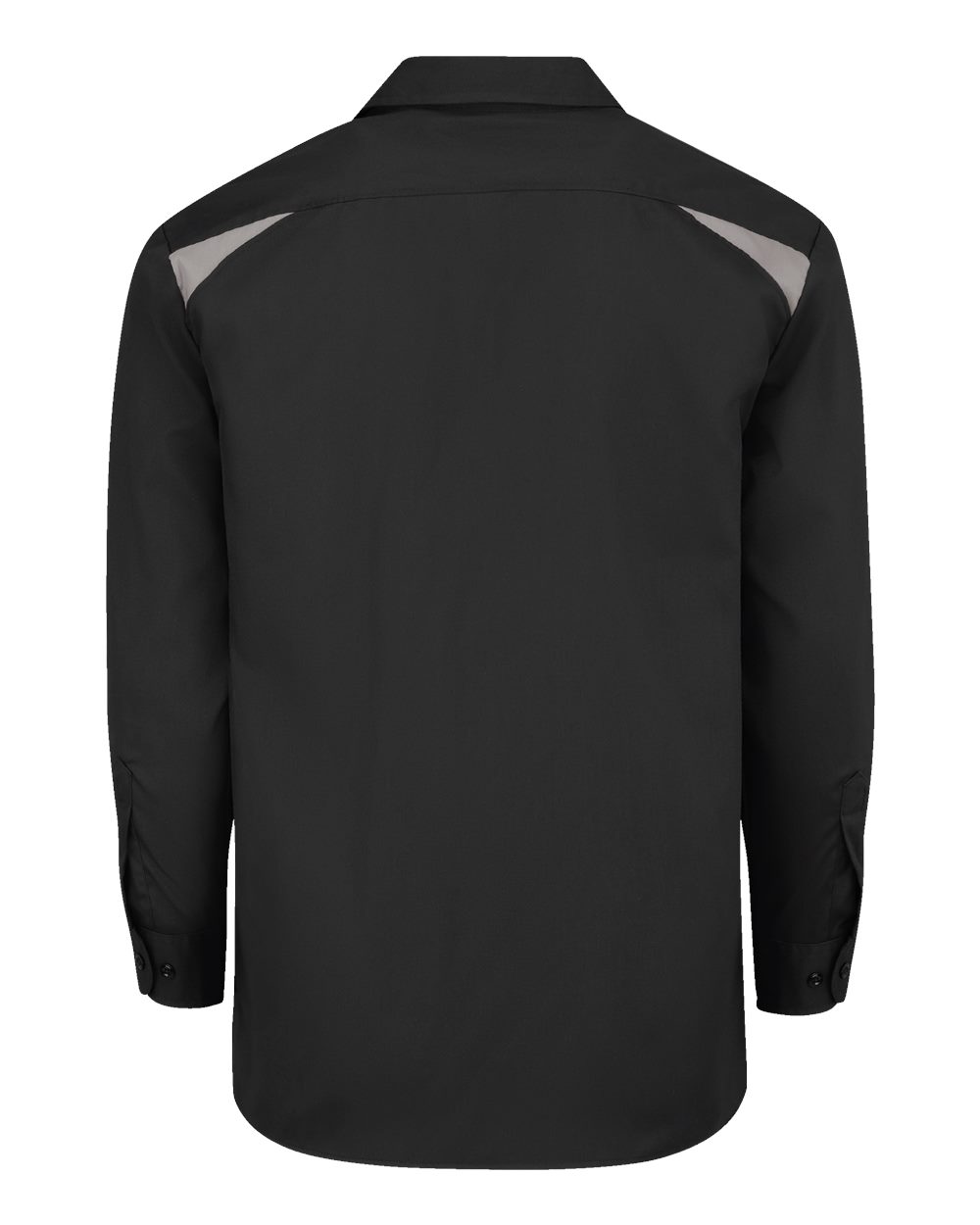 Rear View of Black/ Smoke Long Sleeve Performance Team Shirt - 6605