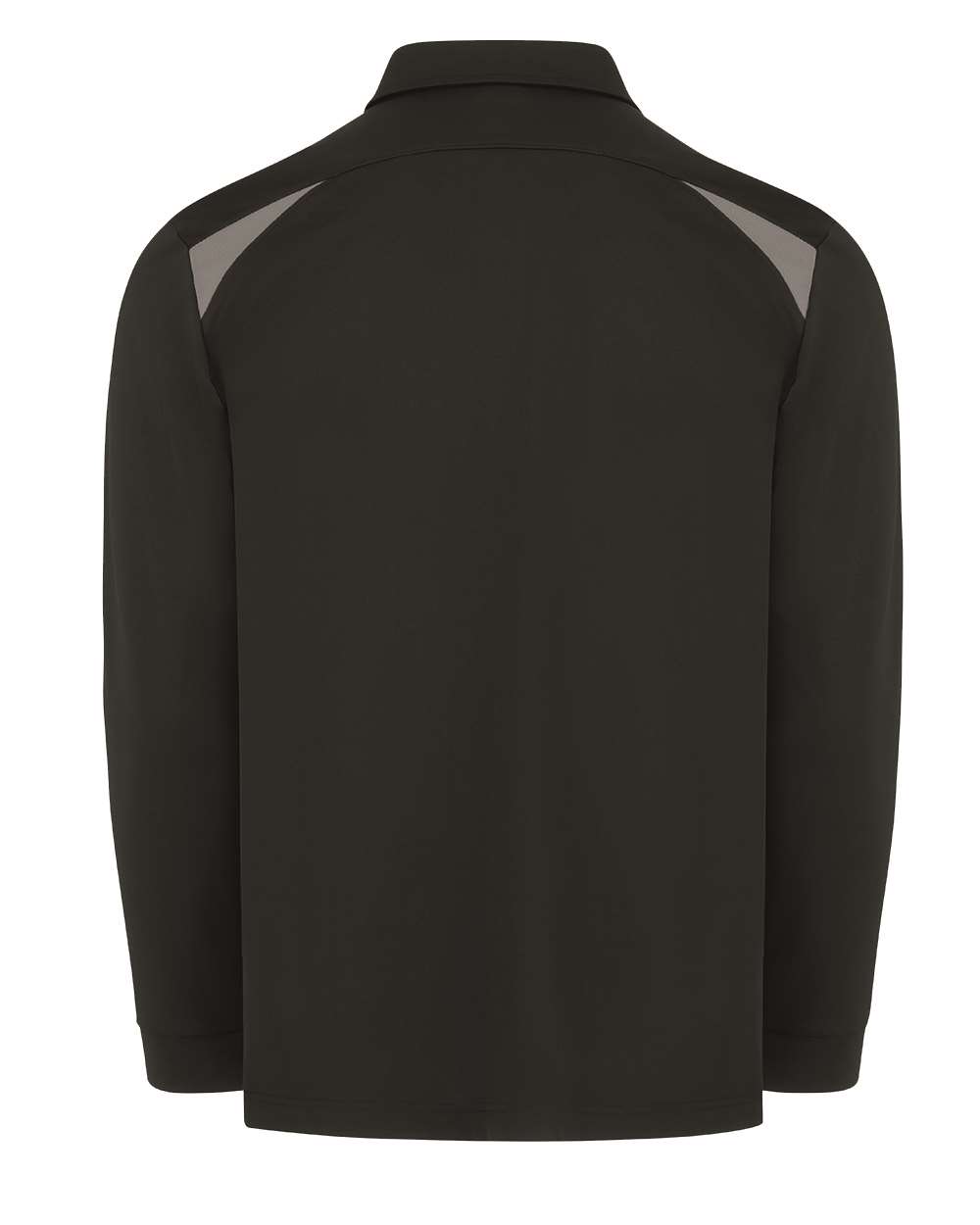 Rear View of Black/ Smoke Team Performance Long Sleeve Shirt - LL66