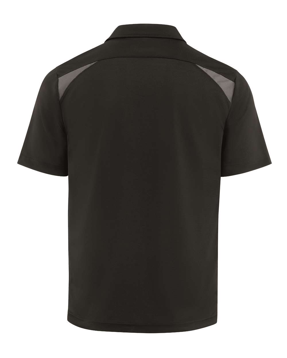 Rear View of Black/ Smoke Team Performance Short Sleeve Work Shirt - LS66